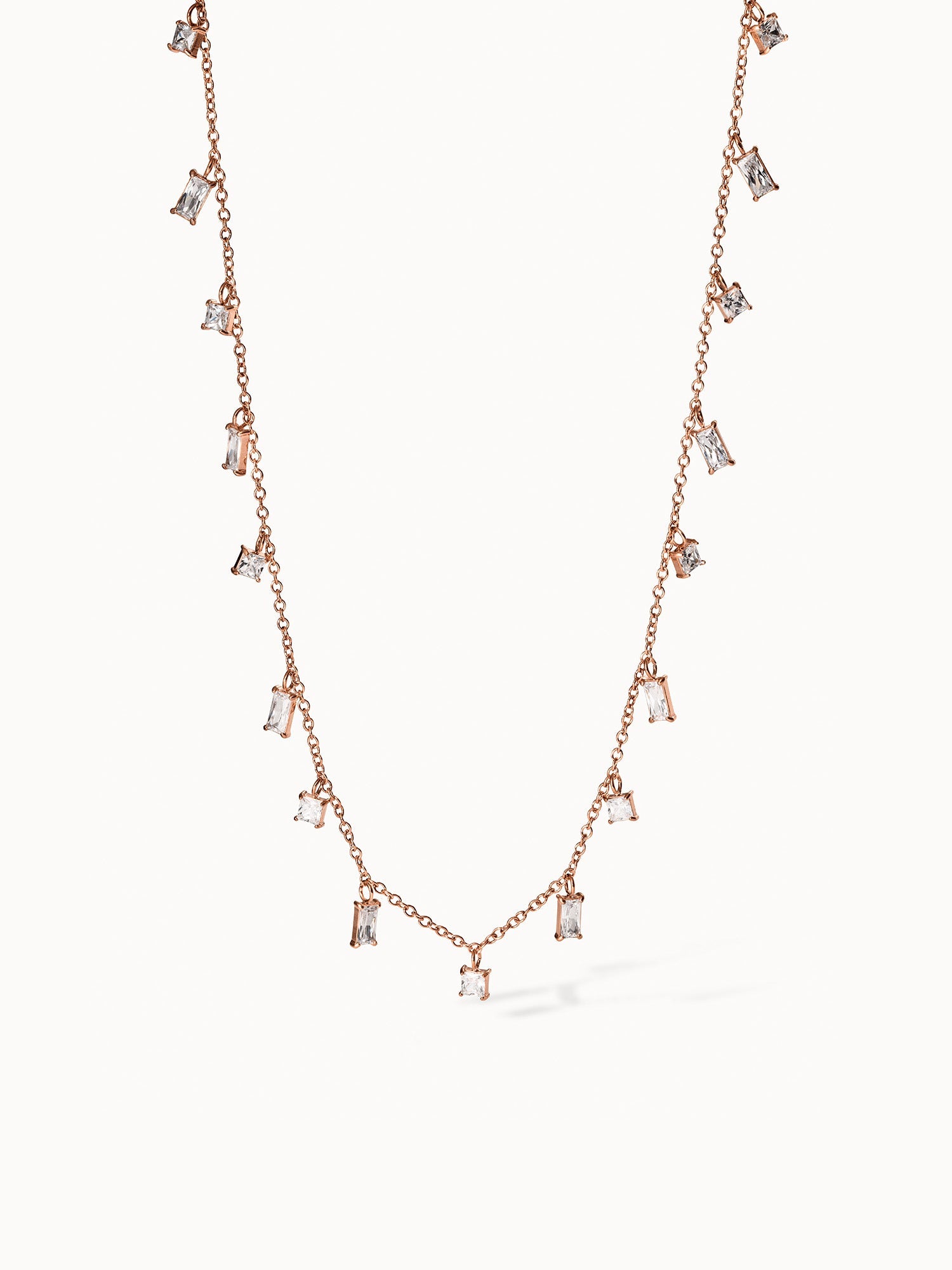 PURELEI Powder Kette in Roségold mit Zirkonia-Steinen, filigran und elegant für feminine Island-Vibes