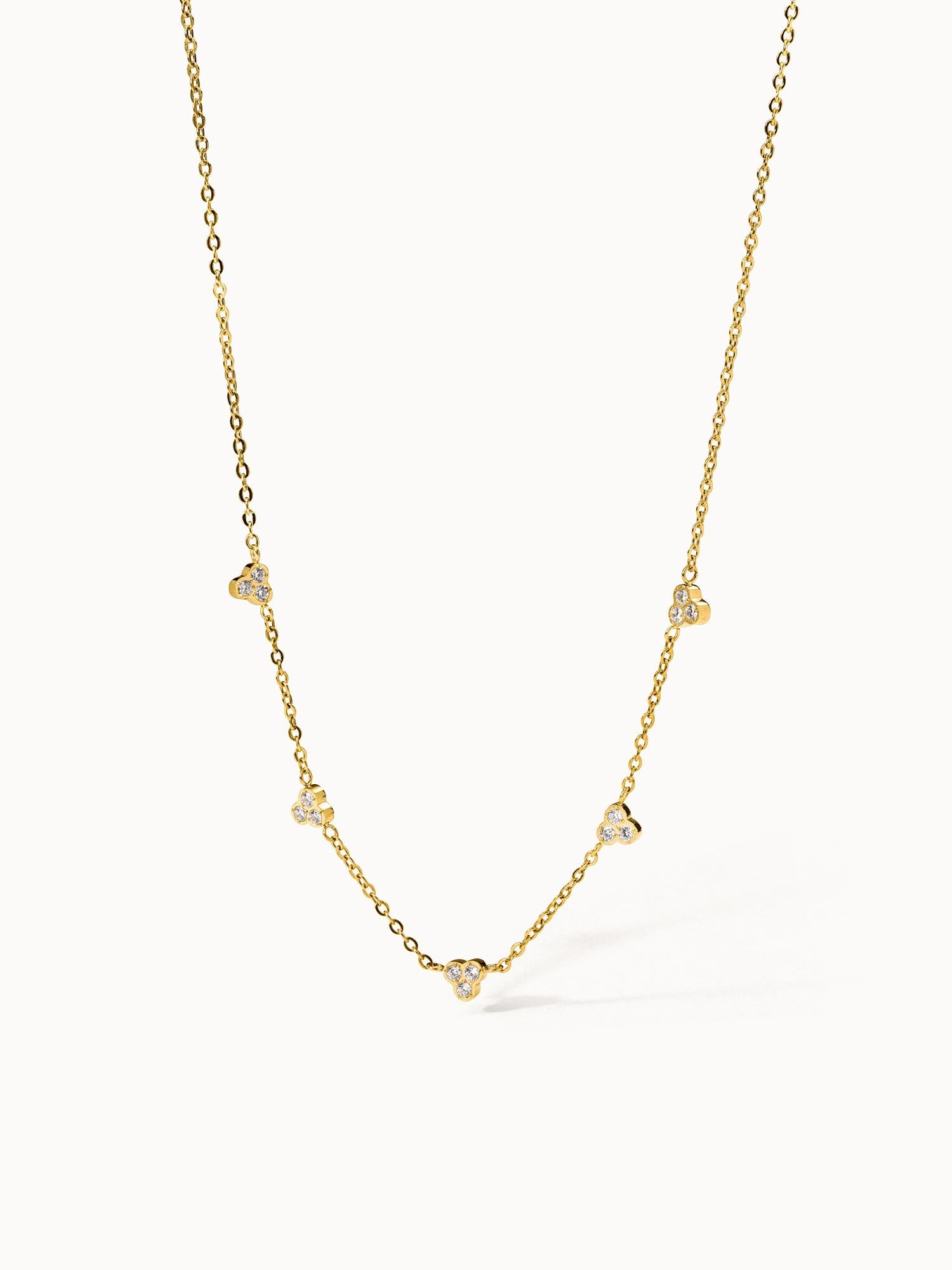 PURELEI Amicizia Kette aus vergoldetem Edelstahl mit weißen Zirkonia, elegant und zeitlos.