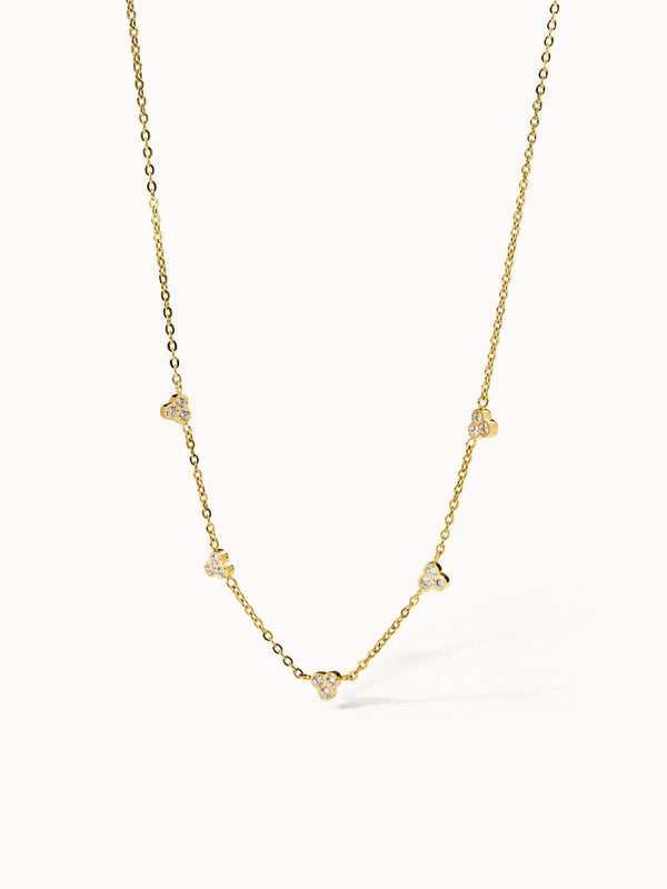 PURELEI Amicizia Kette aus vergoldetem Edelstahl mit weißen Zirkonia, elegant und zeitlos.