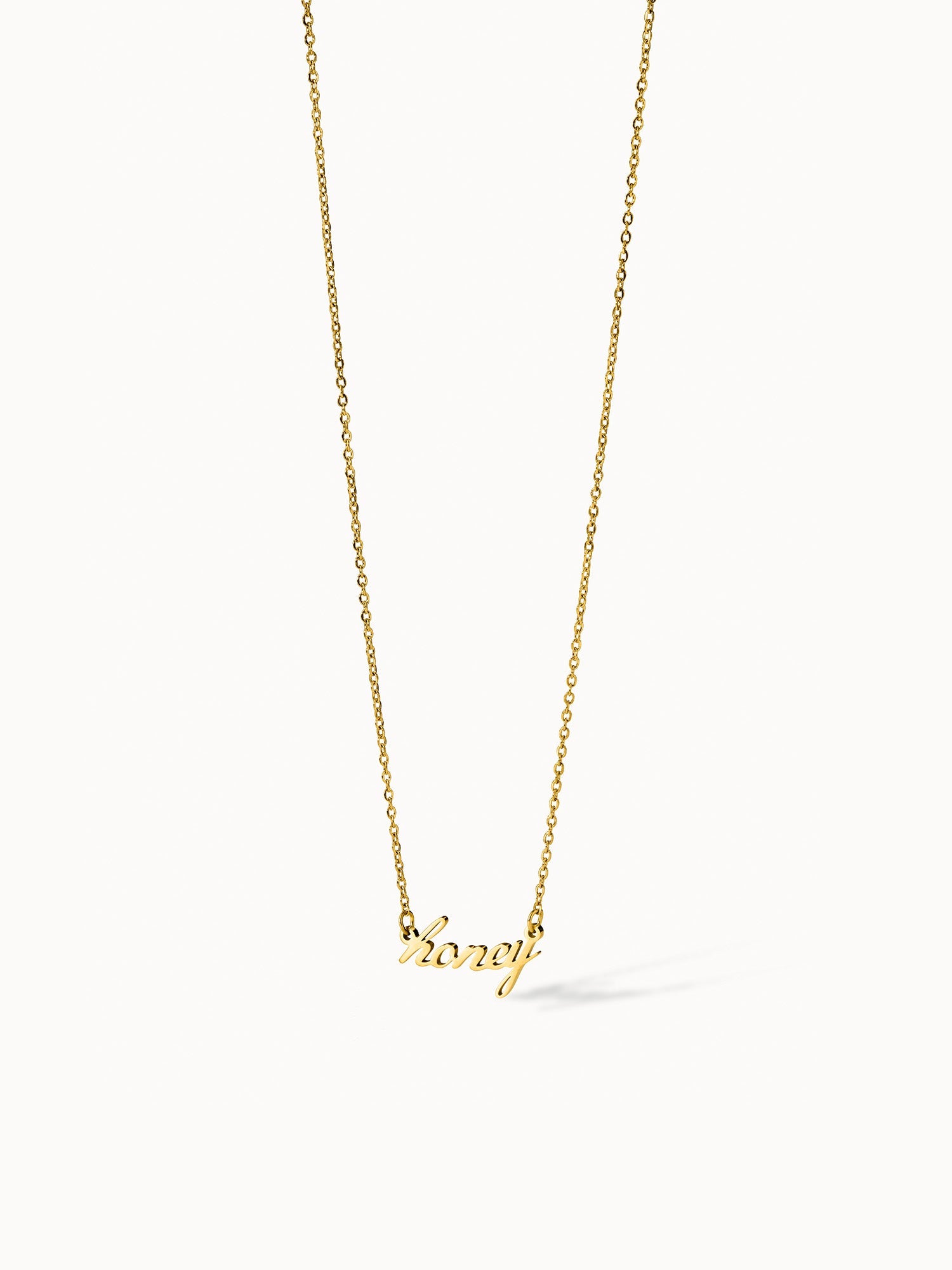 Honey Kette von PURELEI, vergoldet, geschwungener Schriftzug 