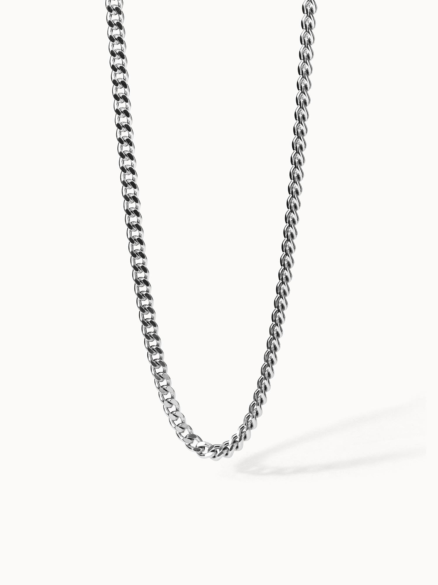 Spirit Kette von PURELEI, breite Nickelfreie Panzerkette aus silberfarbenem Edelstahl, clean & elegant.