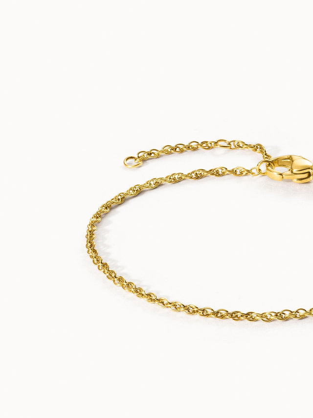 Feines, goldfarbenes Brave Armband aus 18K vergoldetem Edelstahl von PURELEI, elegant und vielseitig kombiniert.