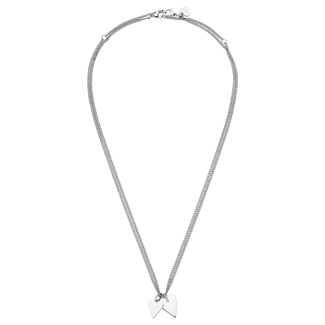 Silberne Kette mit Herz-Anhängern von PURELEI, elegant und modern.