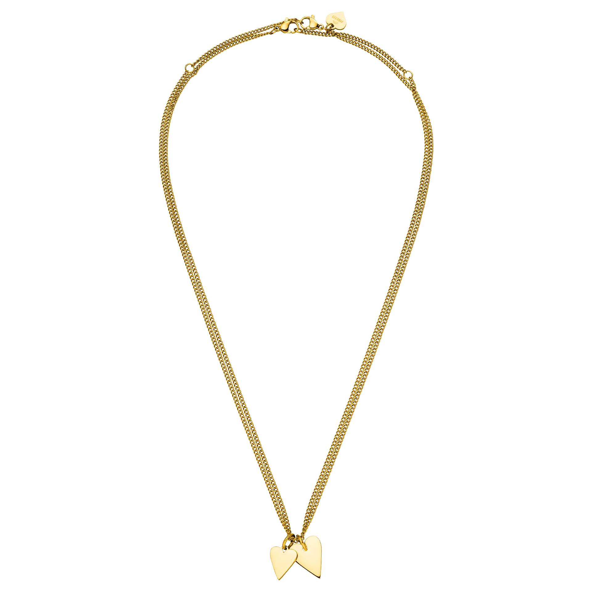 Goldene Kette mit Herz-Anhängern, elegant und feminin, von PURELEI.