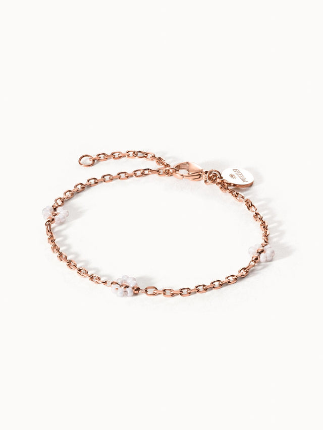 Roségoldenes Armband mit weißen Perlen, elegant und feminin – PURELEI.