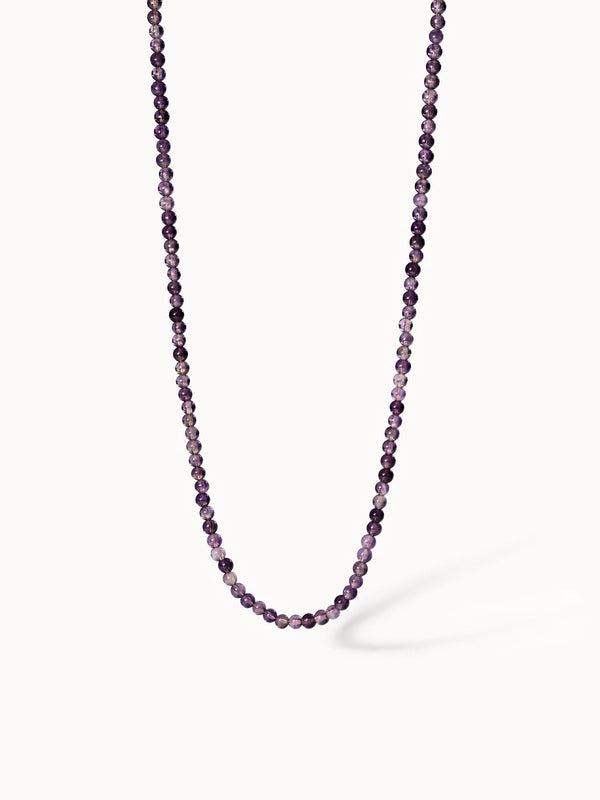 Amethyst Kette mit natürlichen lilafarbenen Perlen, verstellbar, edel und feminin, PURELEI Schmuck.