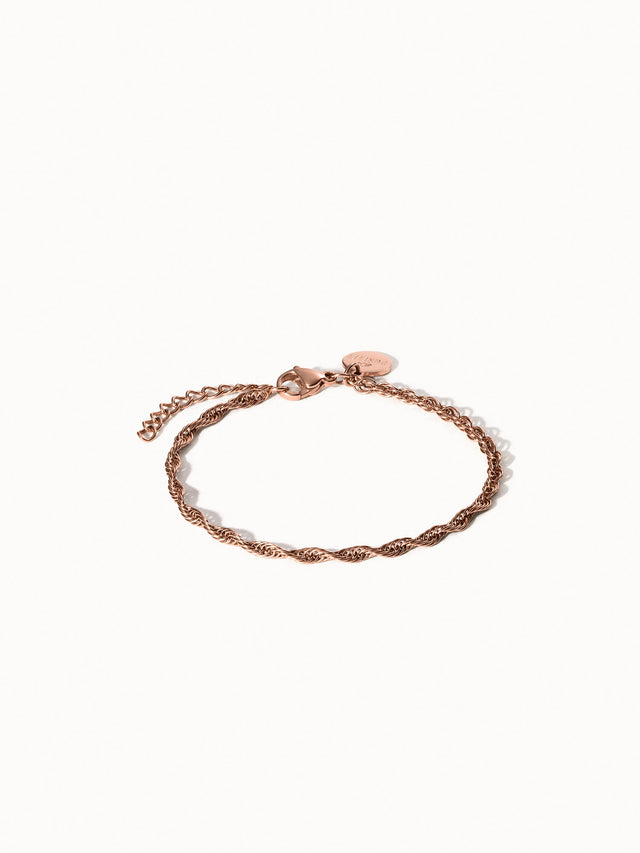 Feines roségoldenes Vintage Armband mit gedrehtem Design, edel und feminin, PURELEI Schmuckstück.