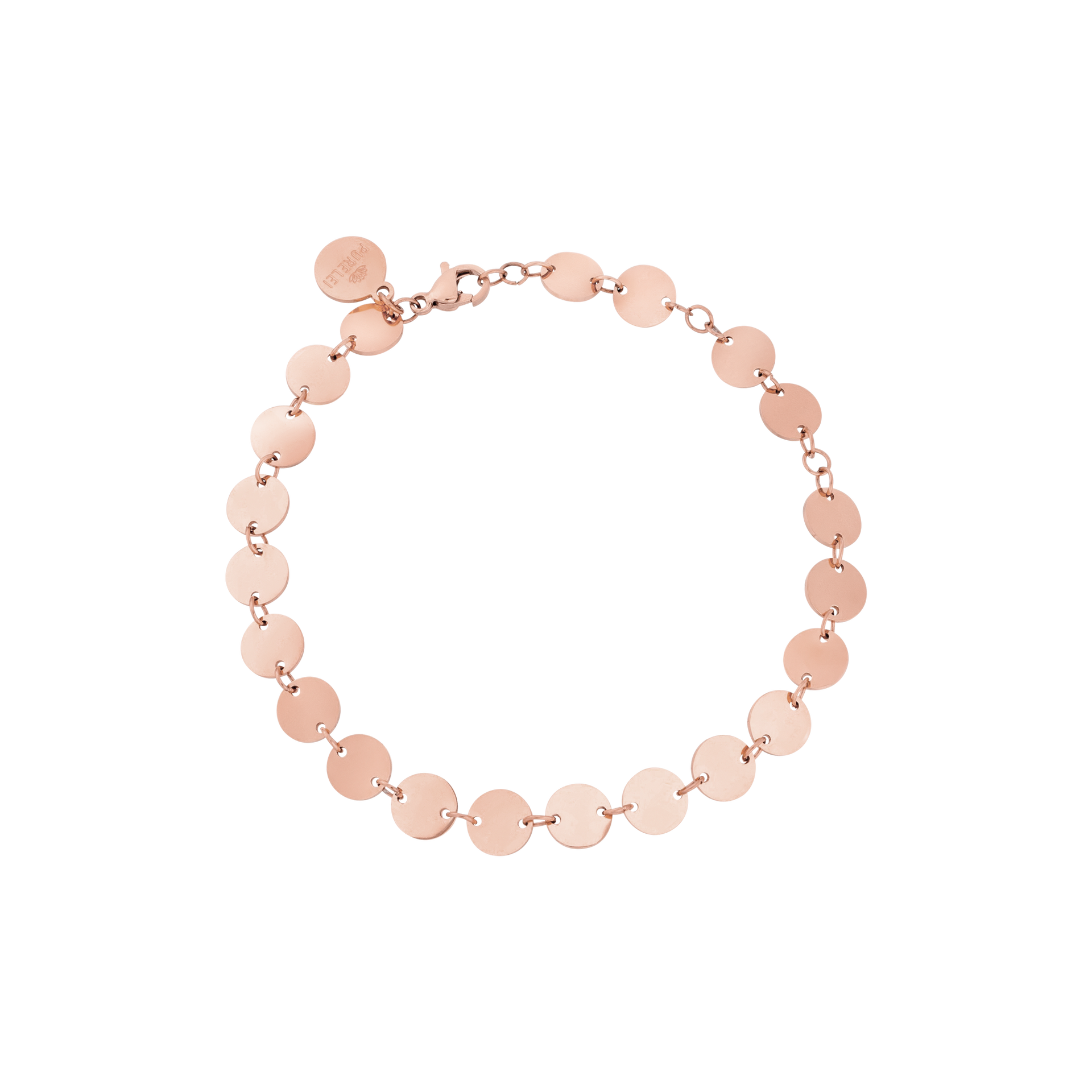 Roségoldenes Kalani Armband aus 18K vergoldetem Edelstahl mit zarten Plättchen, zeitlos elegant von PURELEI.