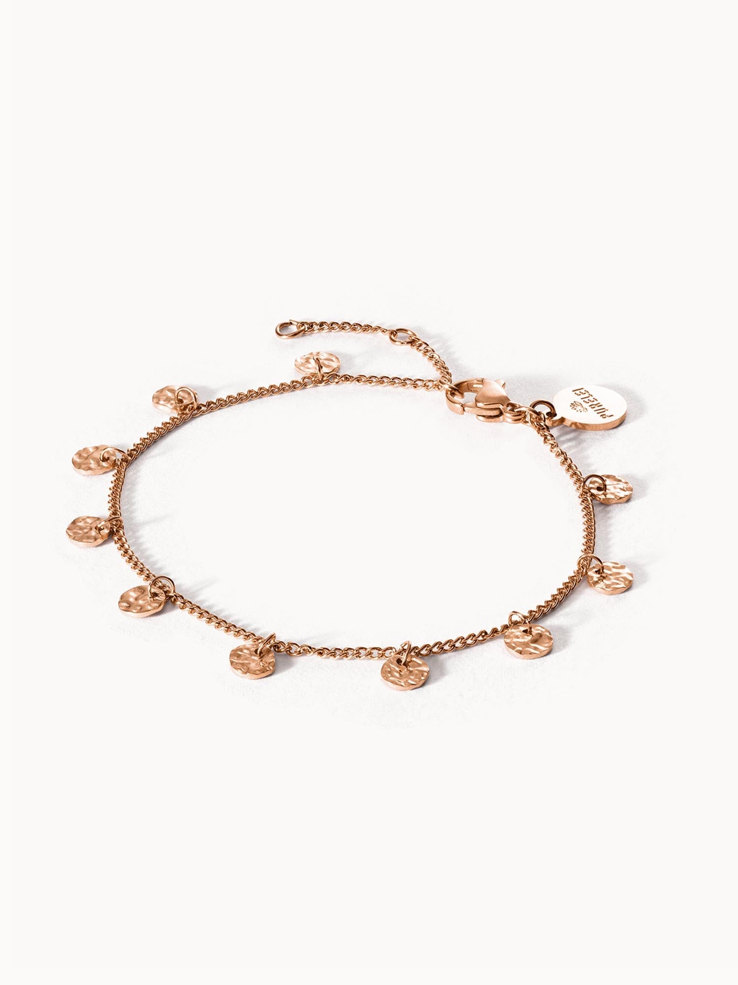 Malihini Coin Armband in Roségold mit kleinen Münzen, feines Design, elegant und feminin, PURELEI Schmuck.