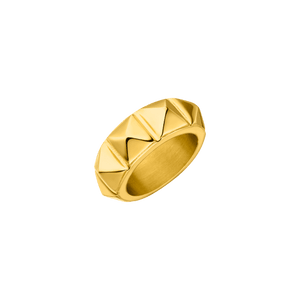 Be You Ring von PURELEI, 18K vergoldeter Edelstahl mit markanten Nieten, edgy Style, zeitlos und nickelfrei.