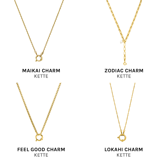 Purelei Pure V Charm Anhänger in 18K Gold, minimalistisches Design, edel und feminin, clean & elegant inszeniert.