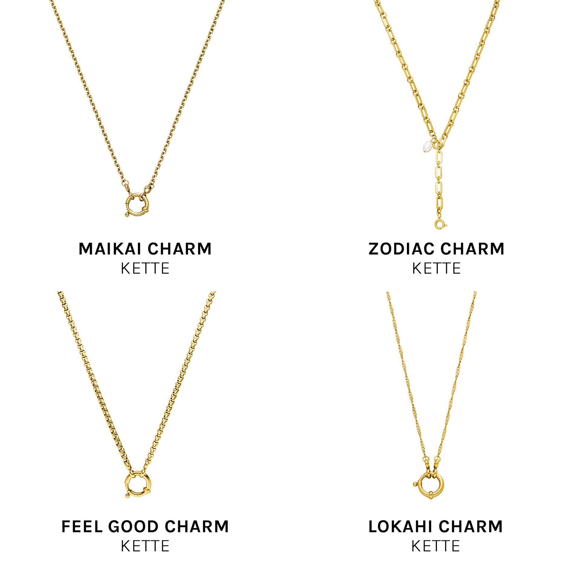 PURELEI Pure E Charm Anhänger in vergoldetem Edelstahl, fein gearbeitet, elegant und zeitlos, luxuriöses Layering-Piece.