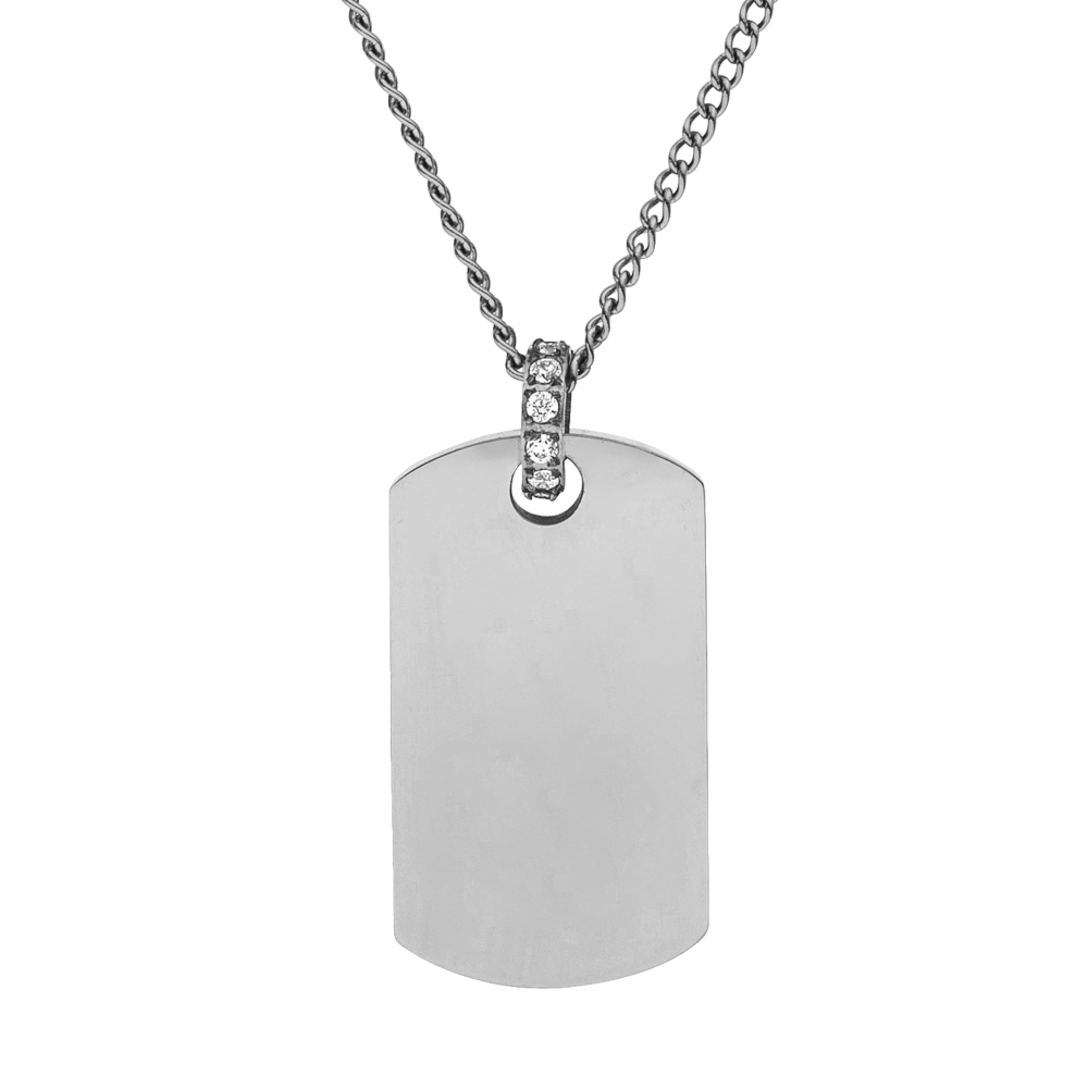 Plate Charm Kette aus nickelfreiem Silber mit Zirkonia, elegant und pur, PURELEI-Statement für feminine Leichtigkeit.