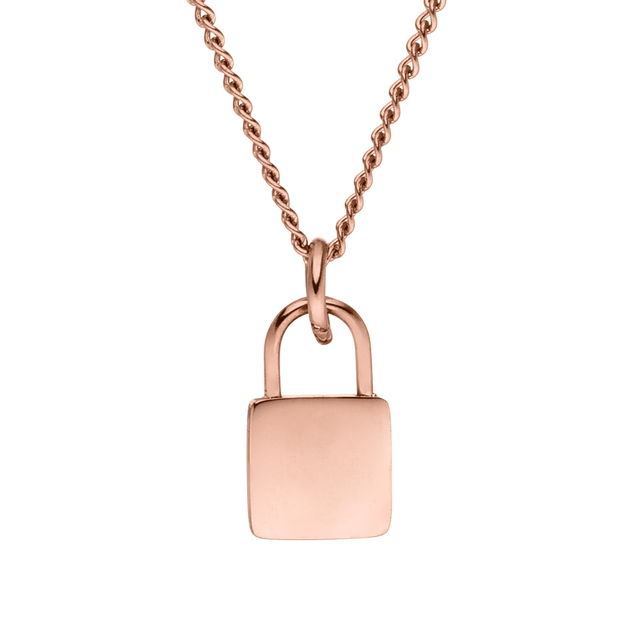 PURELEI Padlock Charm Kette in roségold, verstellbar, zeitlos elegant und nickelfrei für feminine Looks.