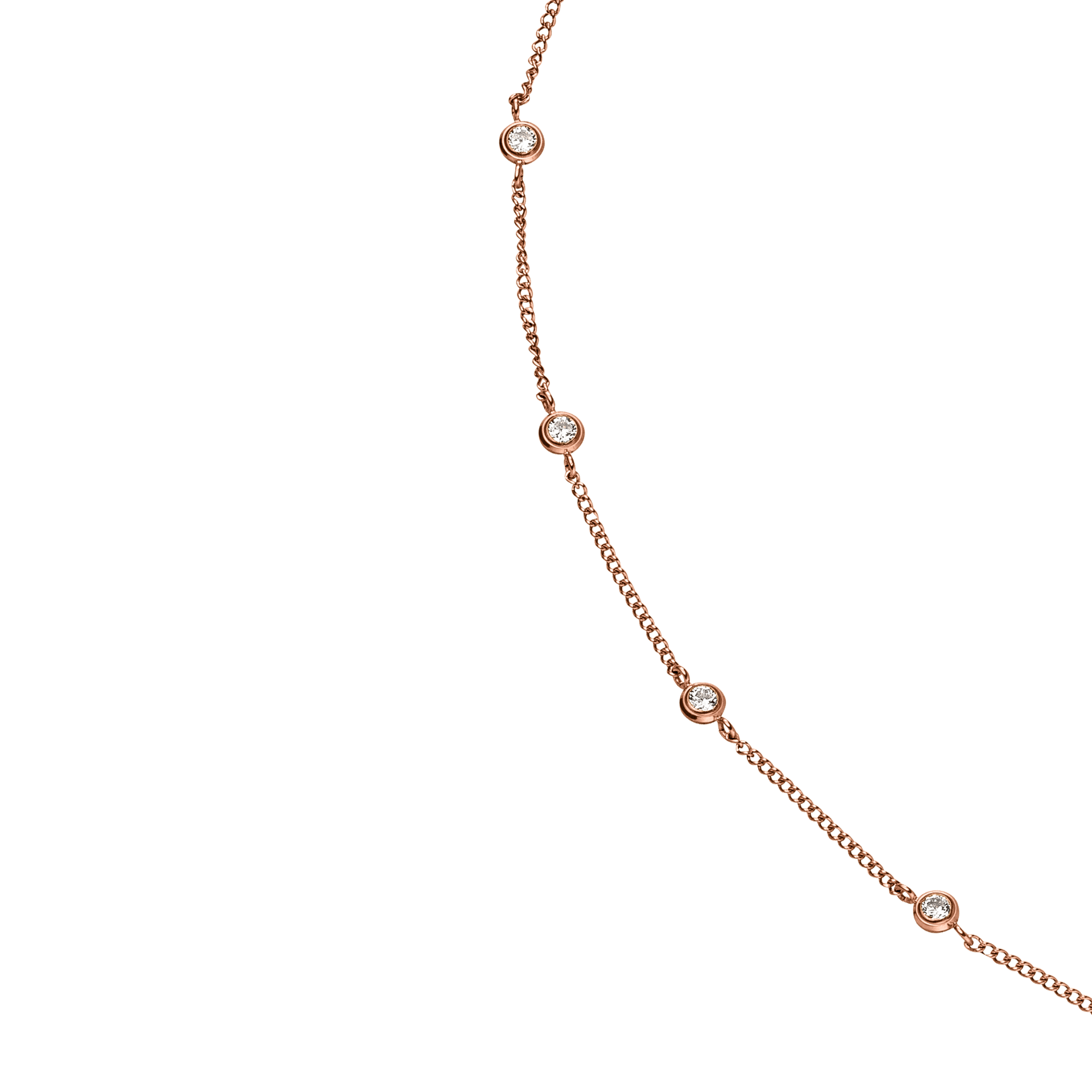 Roségoldene Kette mit funkelnden Zirkonia von PURELEI, elegant und feminin.