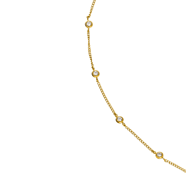 Goldene Kette mit funkelnden Zirkonia von PURELEI, elegant und feminin.