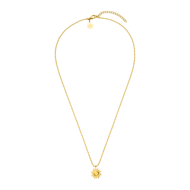 Goldene Kette mit Sonnenanhänger, elegant und strahlend, von PURELEI.