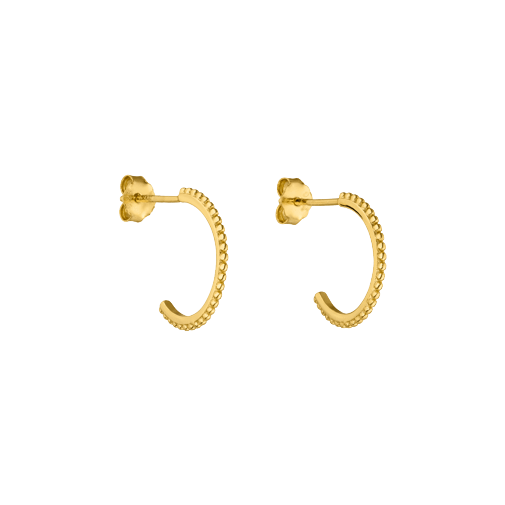 PURELEI Olani Creolen, goldene 18K vergoldete Edelstahl-Creolen mit feiner Struktur, clean und elegant gestaltet