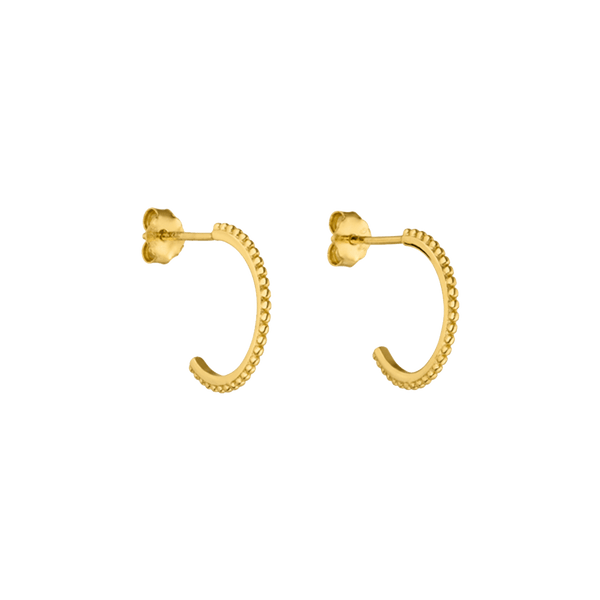 PURELEI Olani Creolen, goldene 18K vergoldete Edelstahl-Creolen mit feiner Struktur, clean und elegant gestaltet