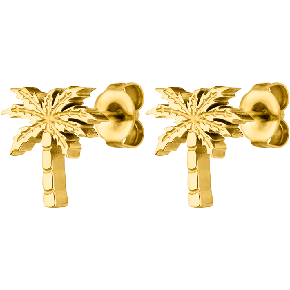 PURELEI Palm Ohrringe aus 18K vergoldetem Edelstahl, filigranes Palmen-Design, eleganter Insel-Spirit, nickelfrei.