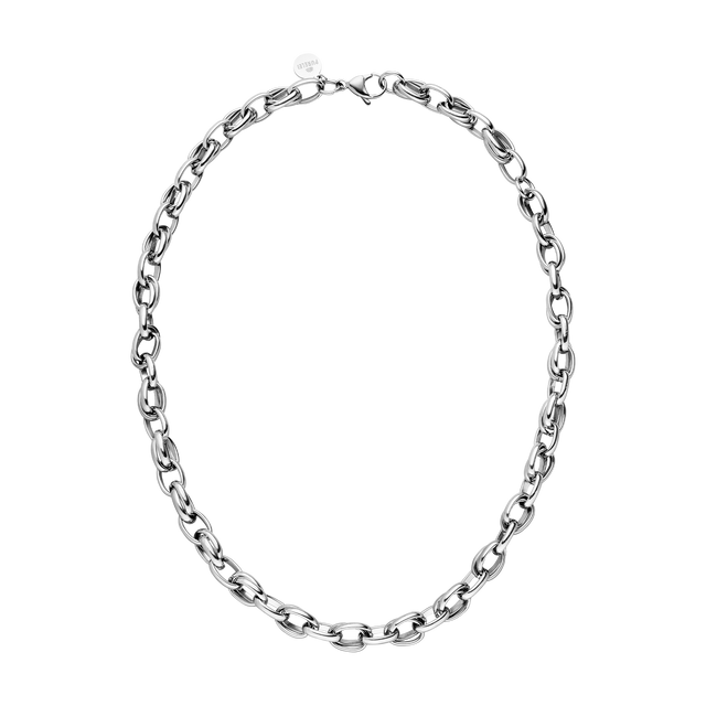 Silberne Kette mit ovalen Gliedern, elegant und modern, von PURELEI.