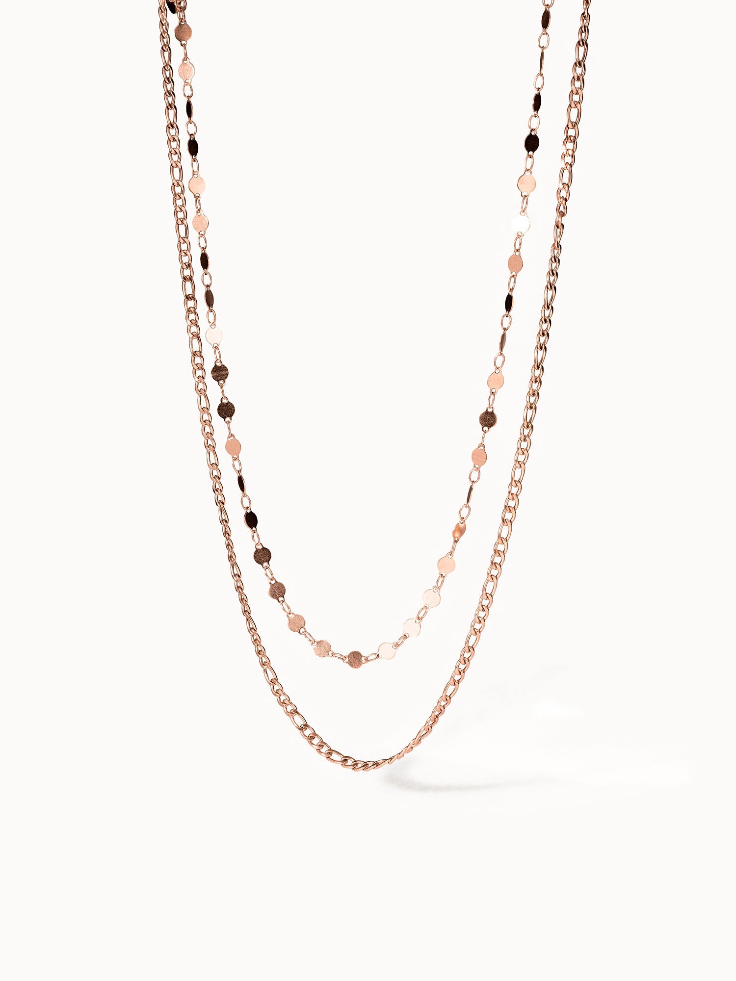 PURELEI Basic Ketten Set aus 18K rosévergoldetem Edelstahl, filigran, elegant, vielseitig für den Alltag.