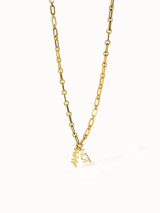 Goldene Kette mit verspieltem Anhänger, inspiriert von PURELEI, elegant und modern.