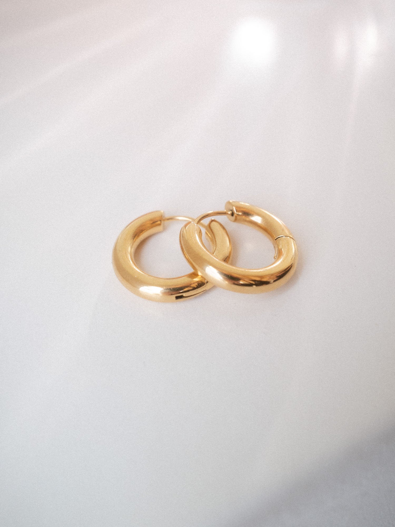 PURELEI Small Glamorous Ohrringe aus 14K vergoldetem Edelstahl, glänzend und elegant, strahlen zeitlose Weiblichkeit aus.