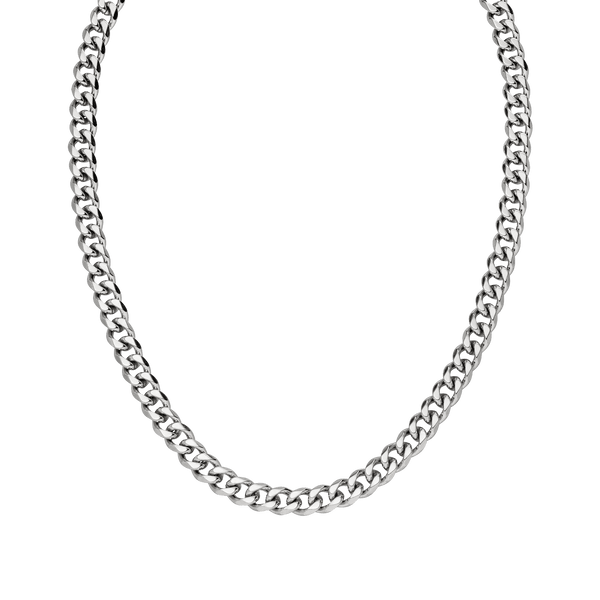 Silberne Kette mit glänzenden Gliedern, elegant und modern, von PURELEI.