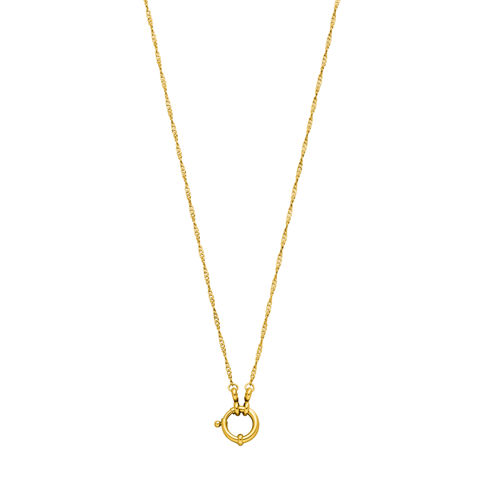 PURELEI Lokahi Charm Kette gold, filigran gedrehte Edelstahlkette, minimalistisch und elegant, wasserfest und nickelfrei.