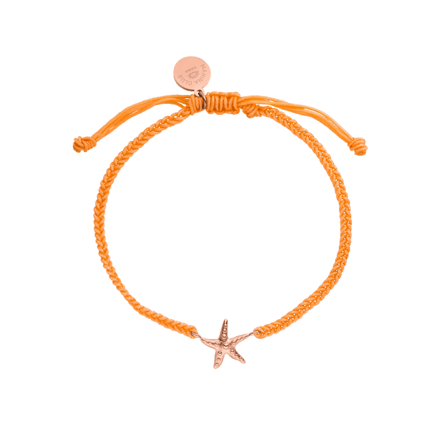 Oranges Armband mit Stern-Anhänger aus Roségold von PURELEI, fröhlich und maritim.