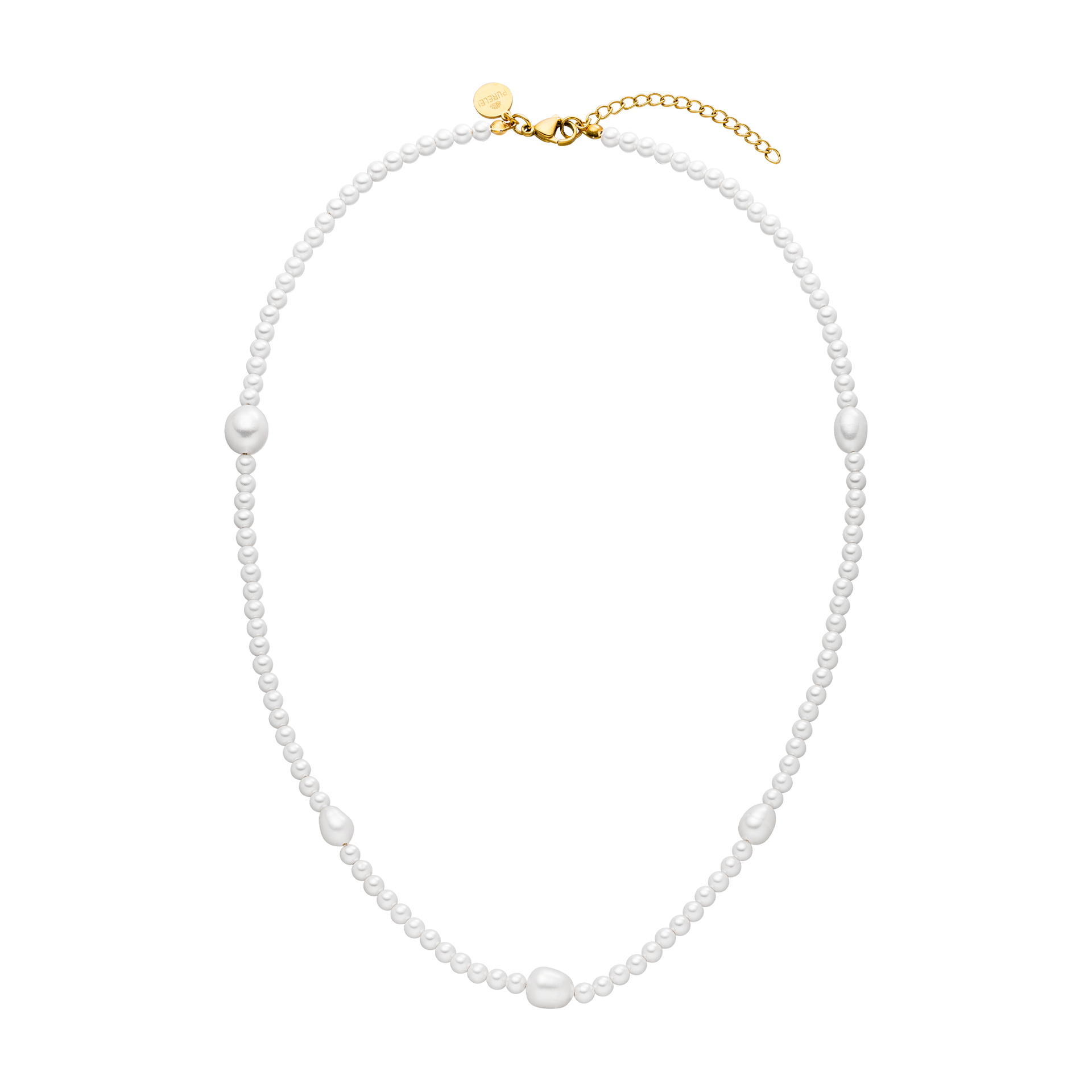 Perlenkette mit goldener Verschlussdetails von PURELEI, elegant und feminin.