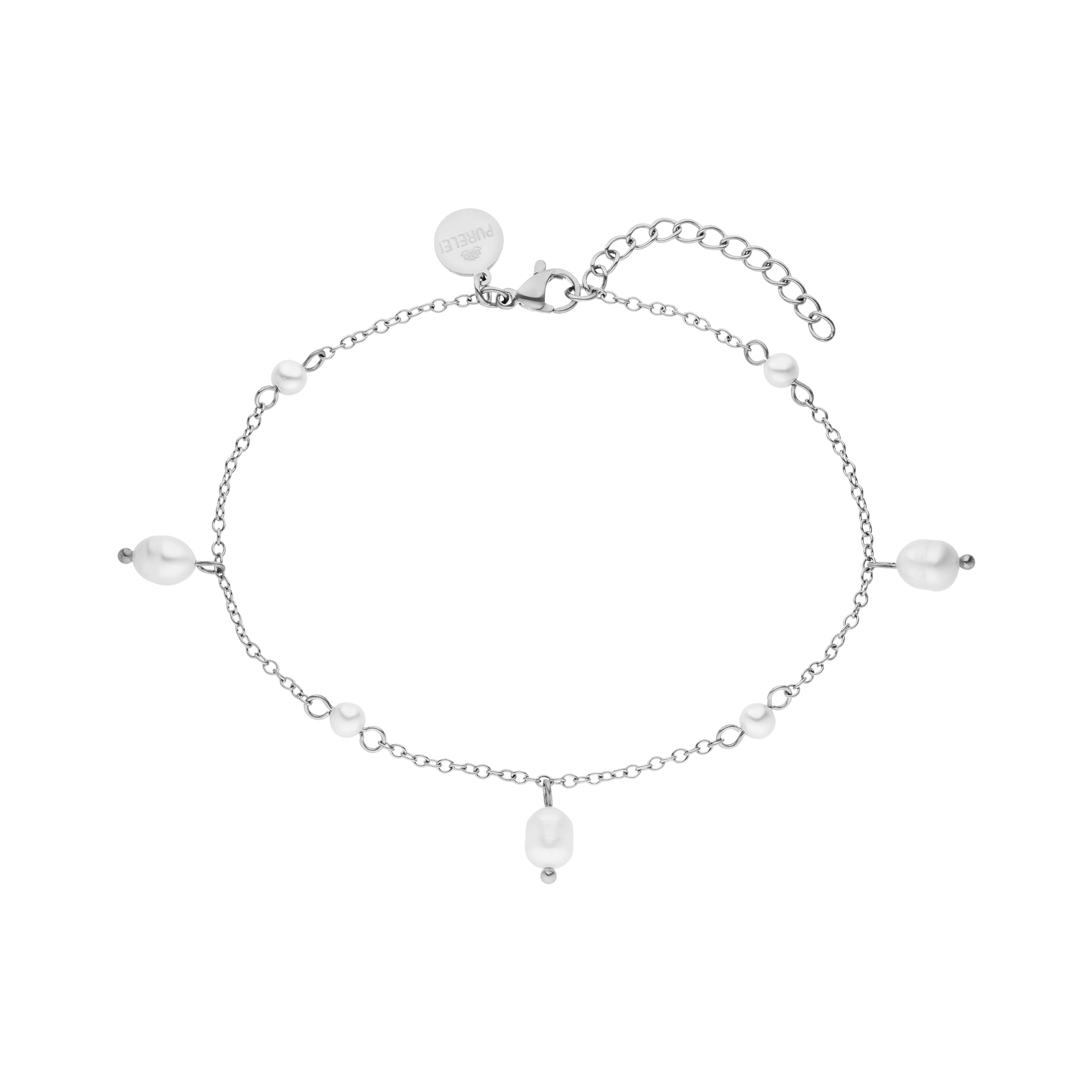 Silbernes Armband mit Perlen von PURELEI, elegant und feminin.
