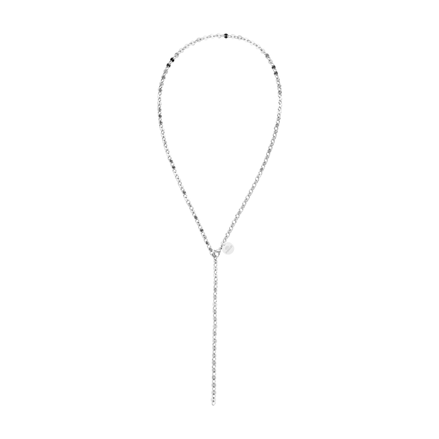 PURELEI Pure Kette in Silber mit verstellbarer Y-Form und zeitlosem, spiegeltem P-Logo, elegant und feminin.