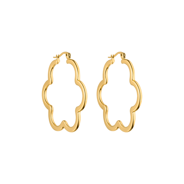 PURELEI Bloom Ohrringe aus 18K Gold vergoldetem Edelstahl in eleganter Blütenform, feminin und edel.