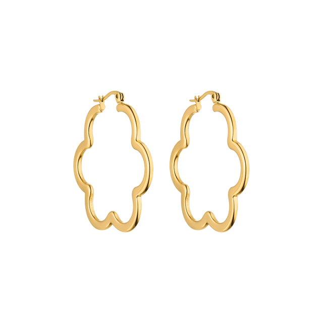 PURELEI Bloom Ohrringe aus 18K Gold vergoldetem Edelstahl in eleganter Blütenform, feminin und edel.