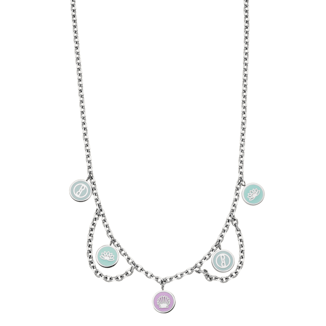 Silberne Kette mit bunten Anhängern, inspiriert von der Natur – PURELEI.